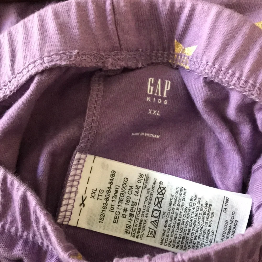 GAP Kids Purple Star Print Leggings SZ XXL